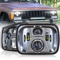 Morsun led lights for jeep cherokee xj 5x7'' led headlight 7x6 inch headlamp auto lighting system